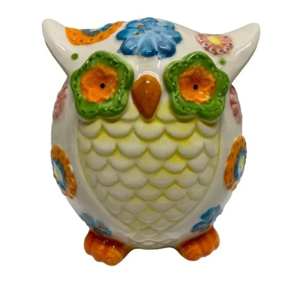Vintage Pier 1 Owl Piggy Bank 5